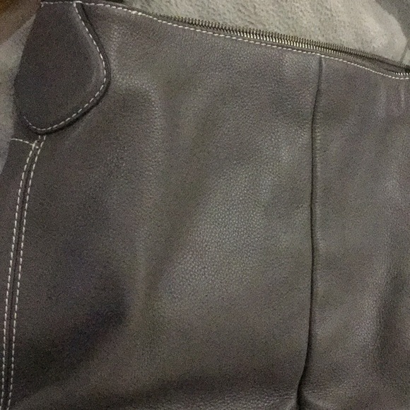 NWT Danier quality durable pebble leather grey tote work college travel bag - Picture 8 of 16